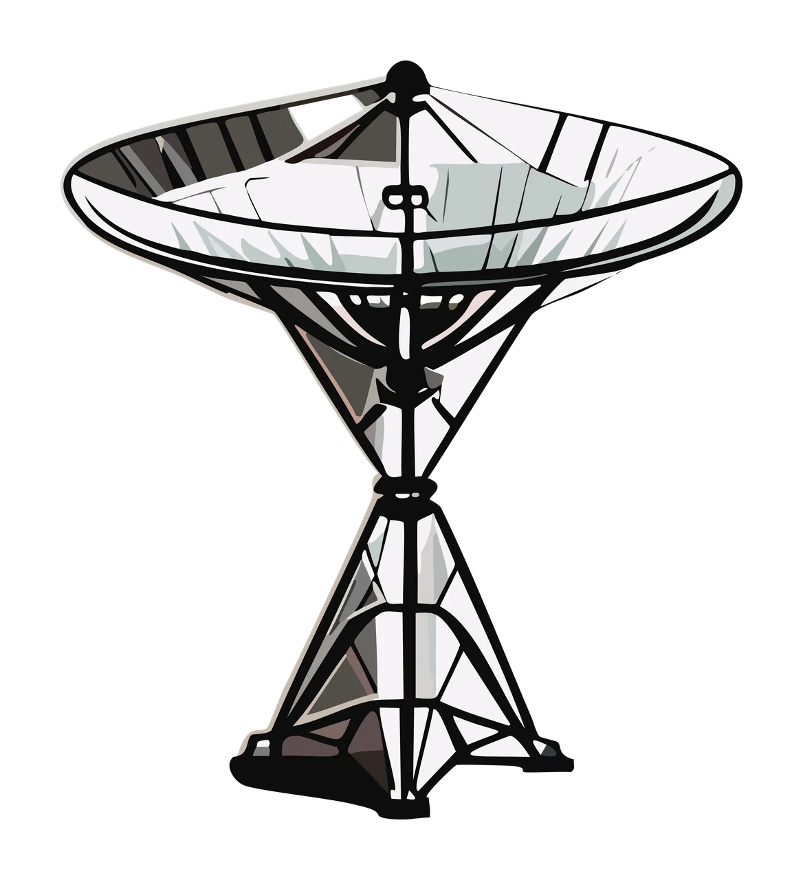 Satellite Dish Communication Array Silhouette transmitting