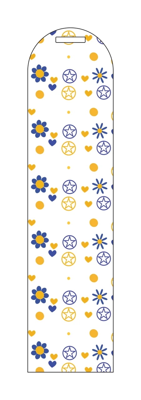 Floral Pattern Vertical Luggage Tag flowers hearts doves stars