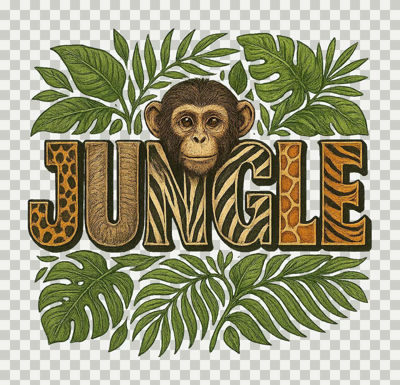 Safari Squad Animal Print Sublimation Design Family Zoo Trip transparency and detail preview thumbnail