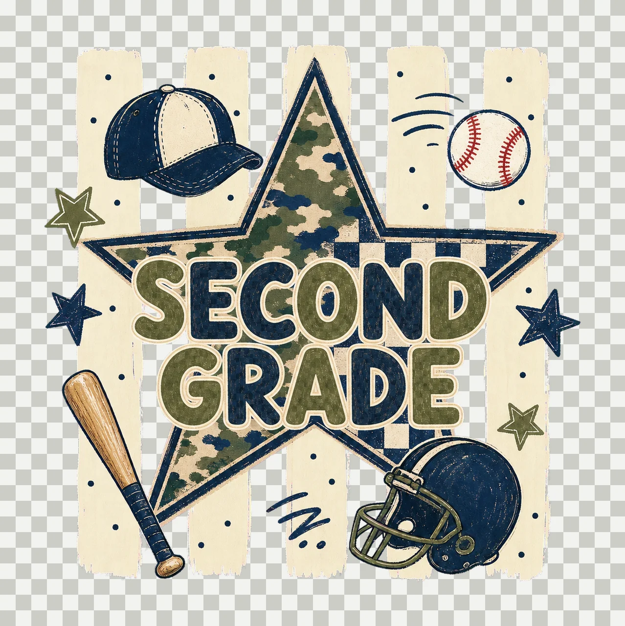 Star Camo Boys School Grade Series sublimation Variation D transparency and detail preview thumbnail