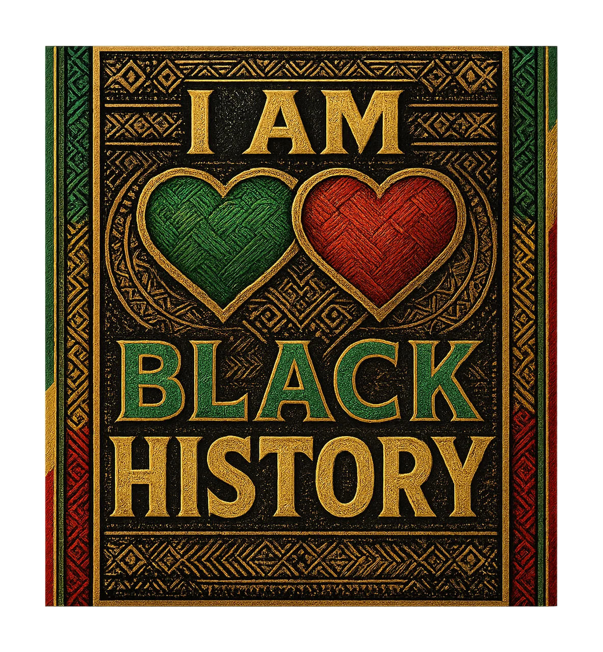 Am Black History Hearts African American Pride Design Heart