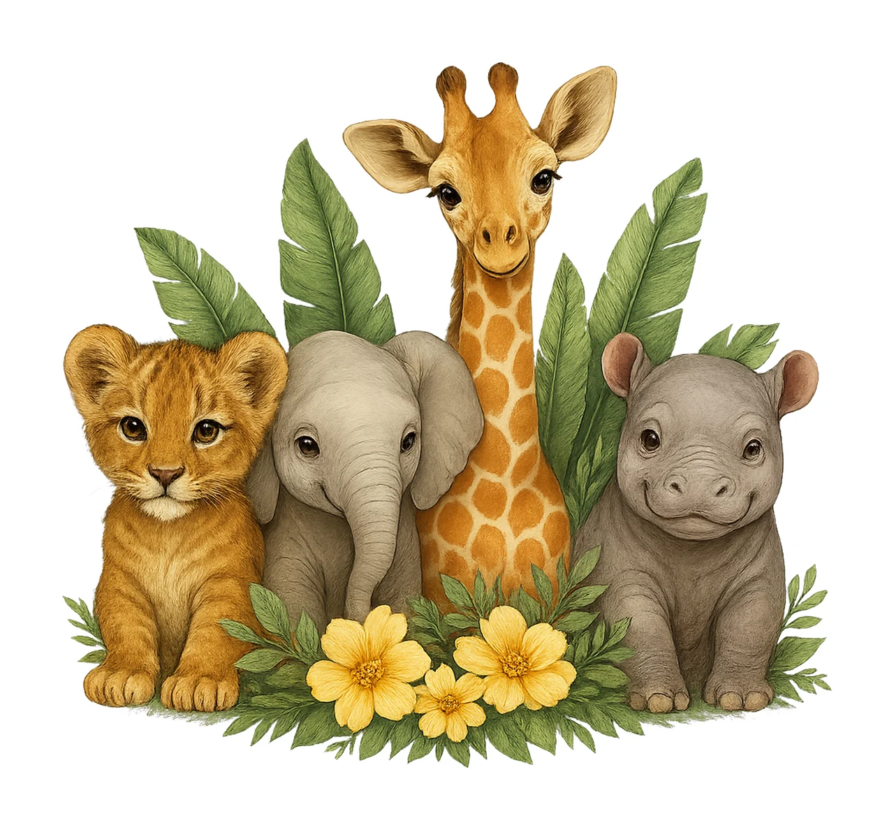 Safari Animals Jungle Tropical Decor Cute Animal Artwork