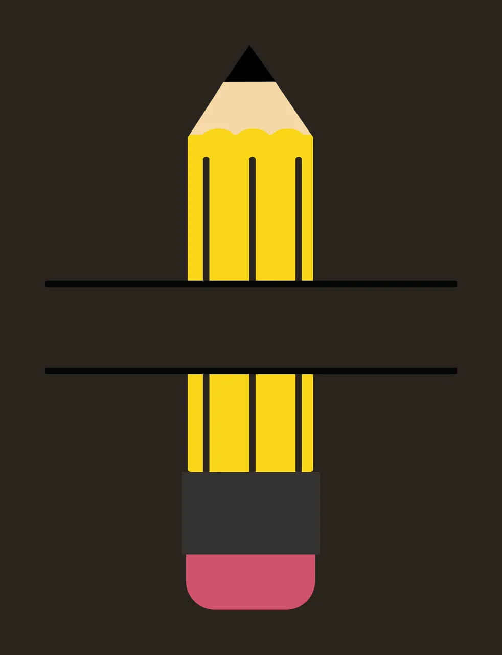 Pencil Separation With Horizontal Lines And Stationary contrast preview thumbnail