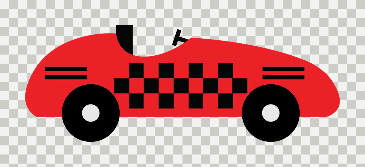 Vintage Roadster Car Silhouette Profile View wheels steering wheel transparency and detail preview thumbnail