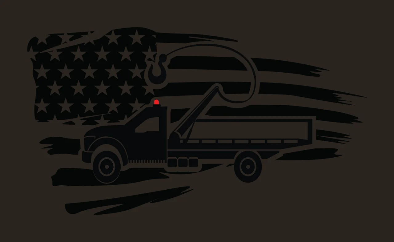 Can Glass Wrap Tow Truck Parked With Hook contrast preview thumbnail