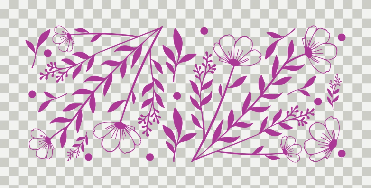 Can Glass Wrap Floral Pattern With Leaves Flowers dots Line art transparency and detail preview thumbnail