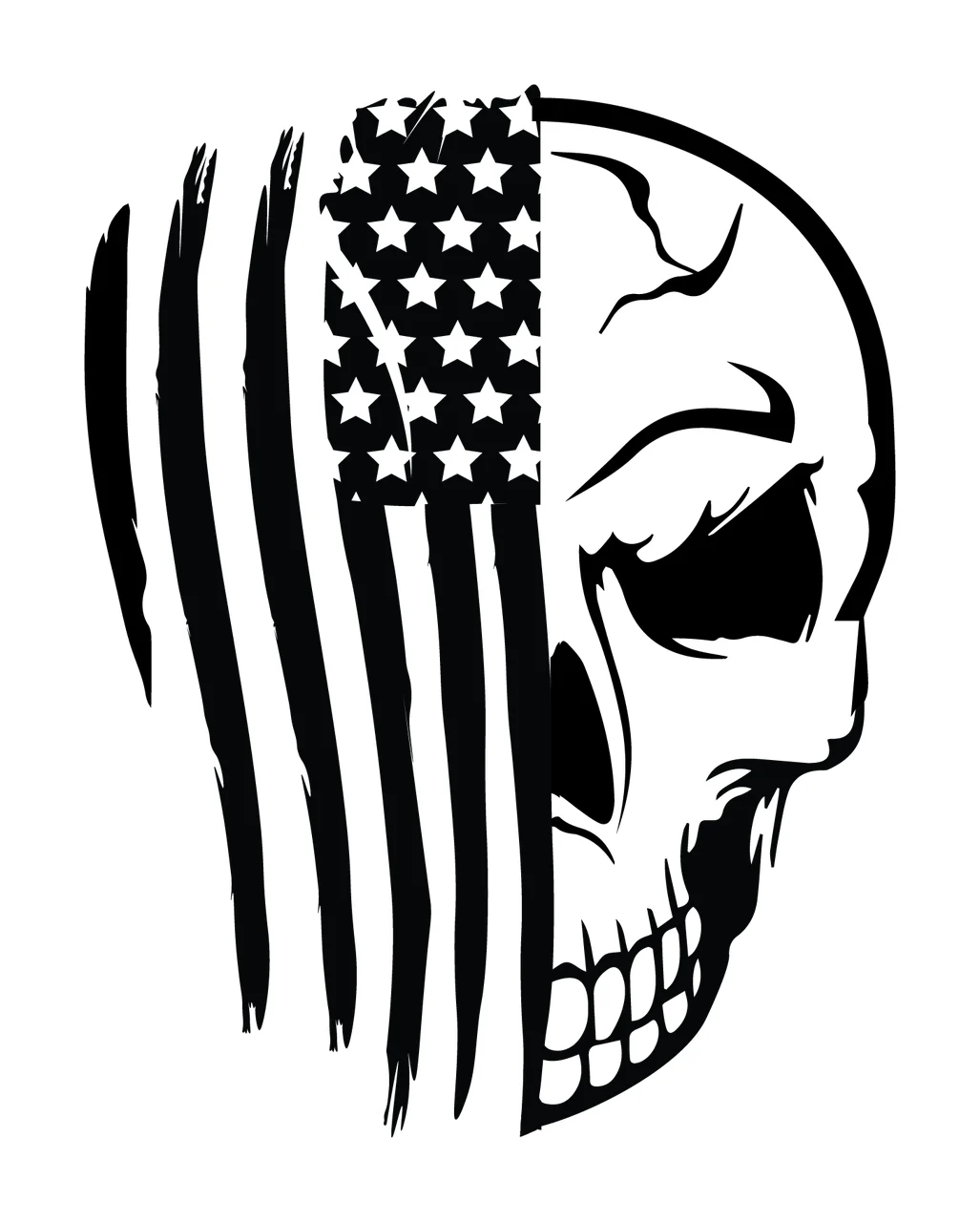 Can Glass Wrap Skull And Flag Split Graphic