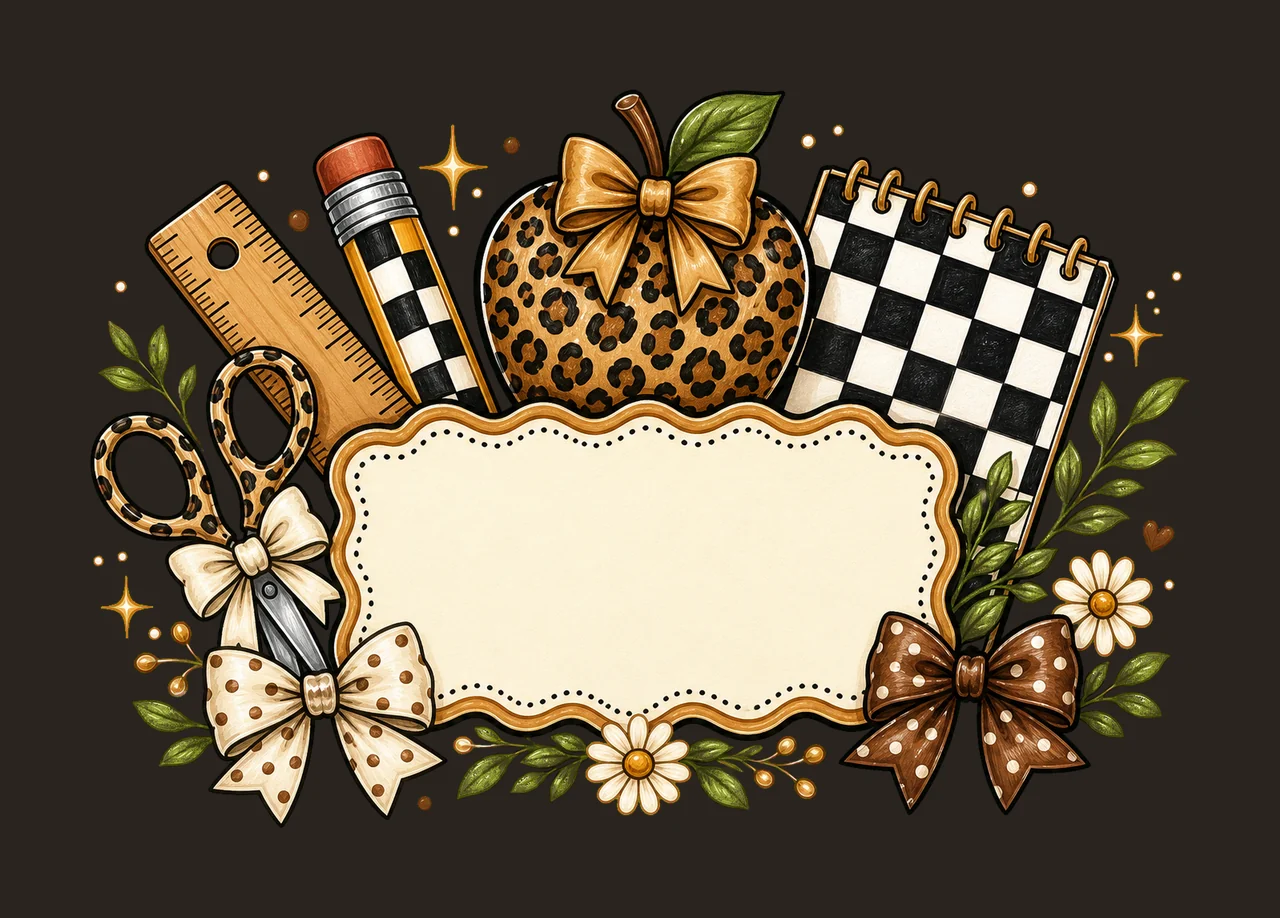 Custom Teacher Apple Teacher Love Inspire School Variation D contrast preview thumbnail