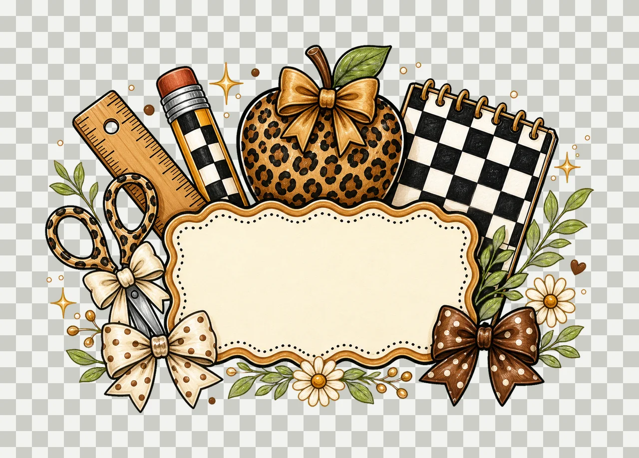 Custom Teacher Apple Teacher Love Inspire School Variation D transparency and detail preview thumbnail