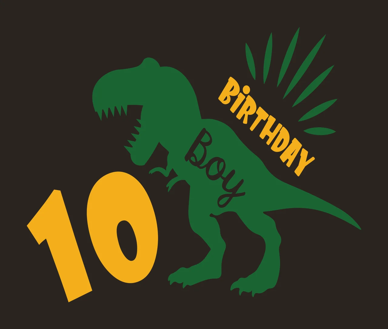 Birthday Dinosaur Silhouette Graphic number rays black 1 12 contrast preview thumbnail
