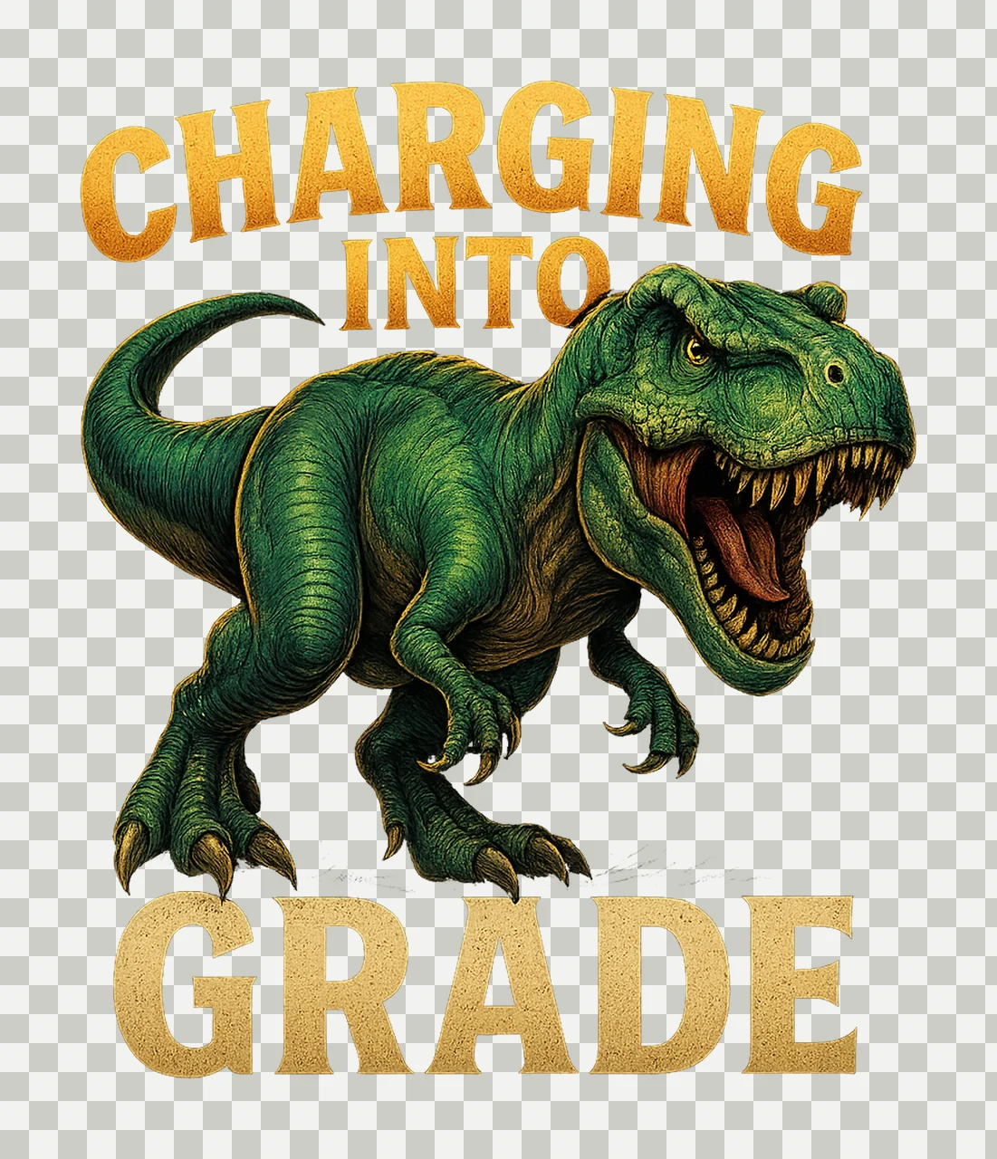 Dinosaur Back To School Shirt Roaring Rex 8th Grade Tee Kids transparency and detail preview thumbnail
