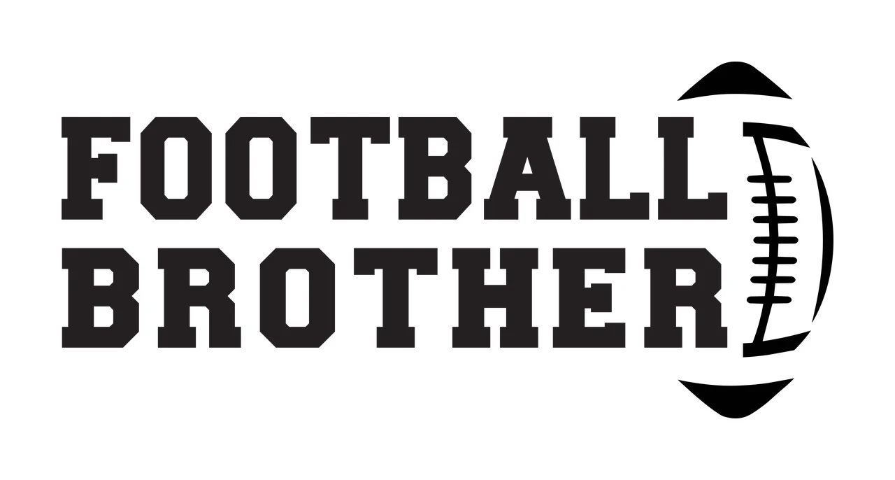 FOOTBALL BROTHER Football sibling support Design with text and sporty collegiate in black and white