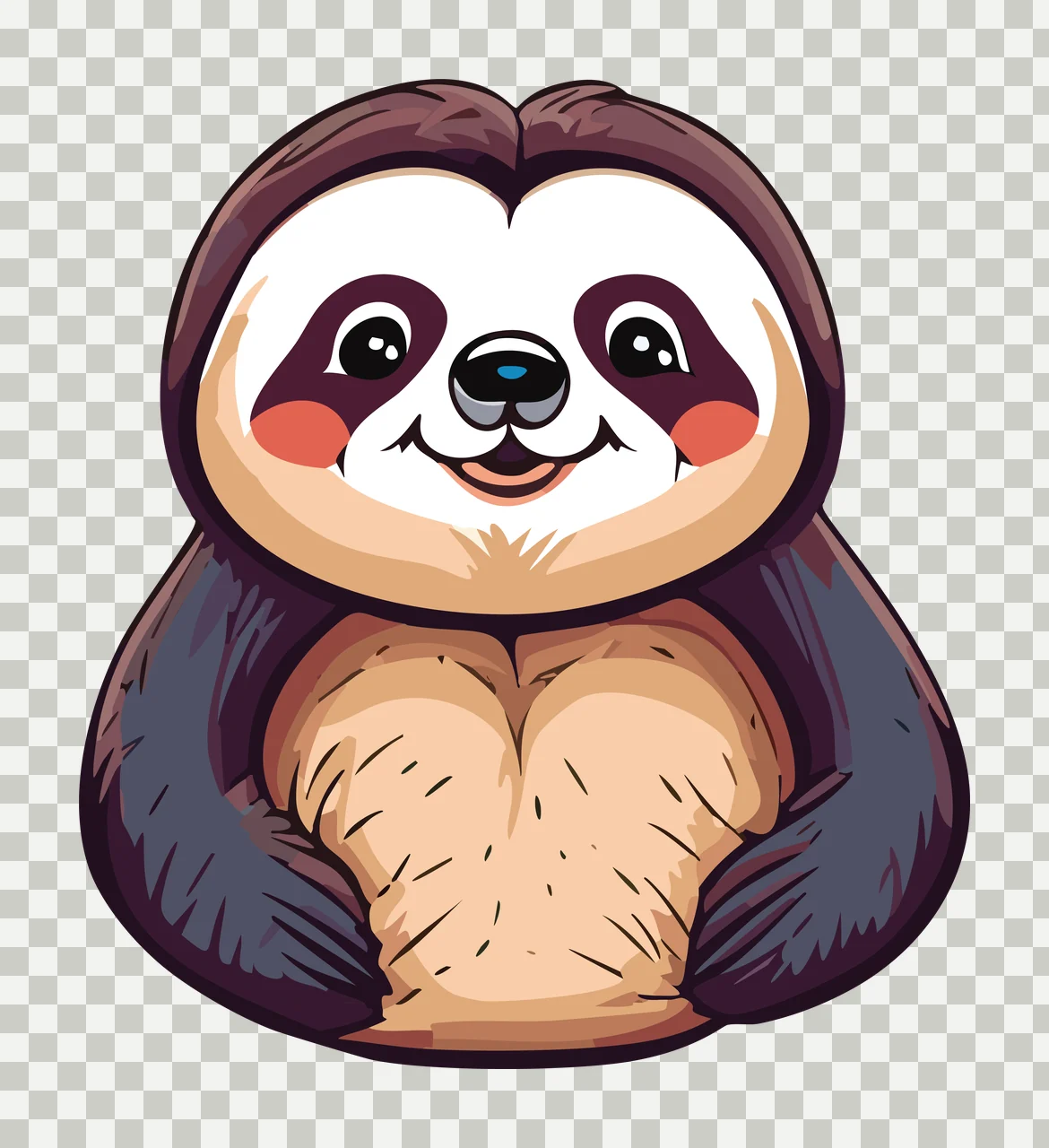 Animal Curled Sloth Silhouette Graphic fur black white plain transparency and detail preview thumbnail