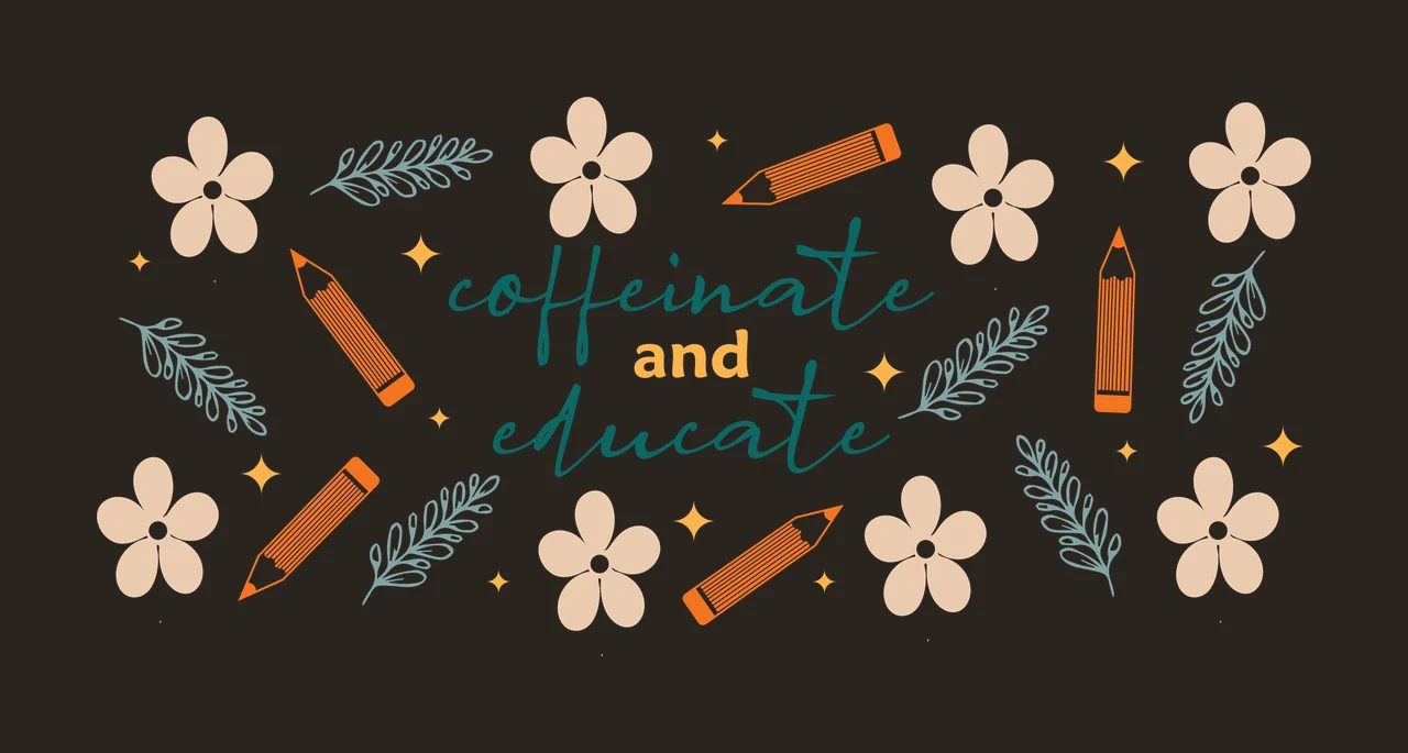 Can Glass Wrap Coffeinate And Educate With Pencil decorated contrast preview thumbnail