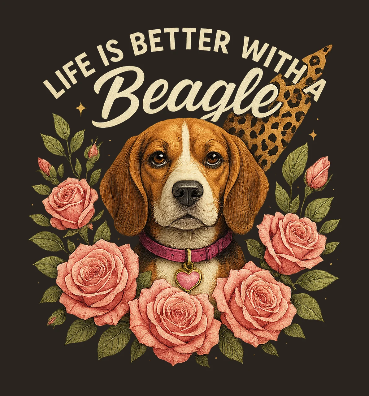 Beagle Artwork Cute Dog Floral Dog Lover Design Dog Mom contrast preview thumbnail