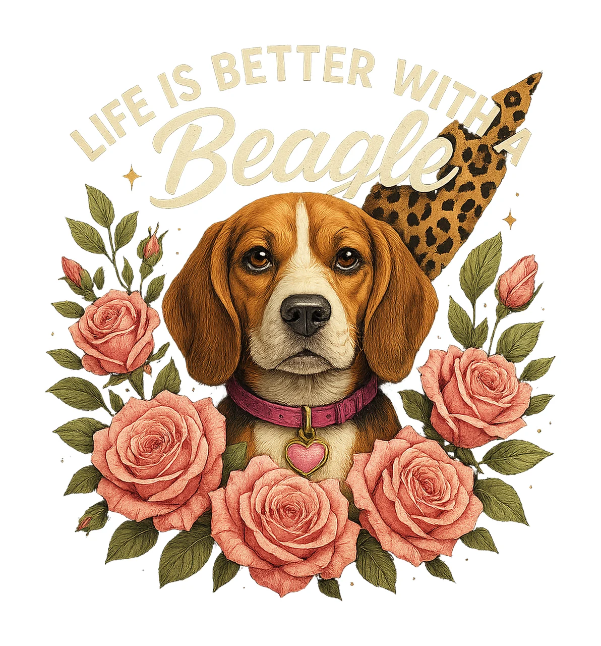 Beagle Artwork Cute Dog Floral Dog Lover Design Dog Mom