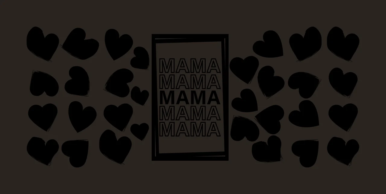 Can Glass Wrap Mama Mama Mama Mama Mama text with hearts decorating contrast preview thumbnail