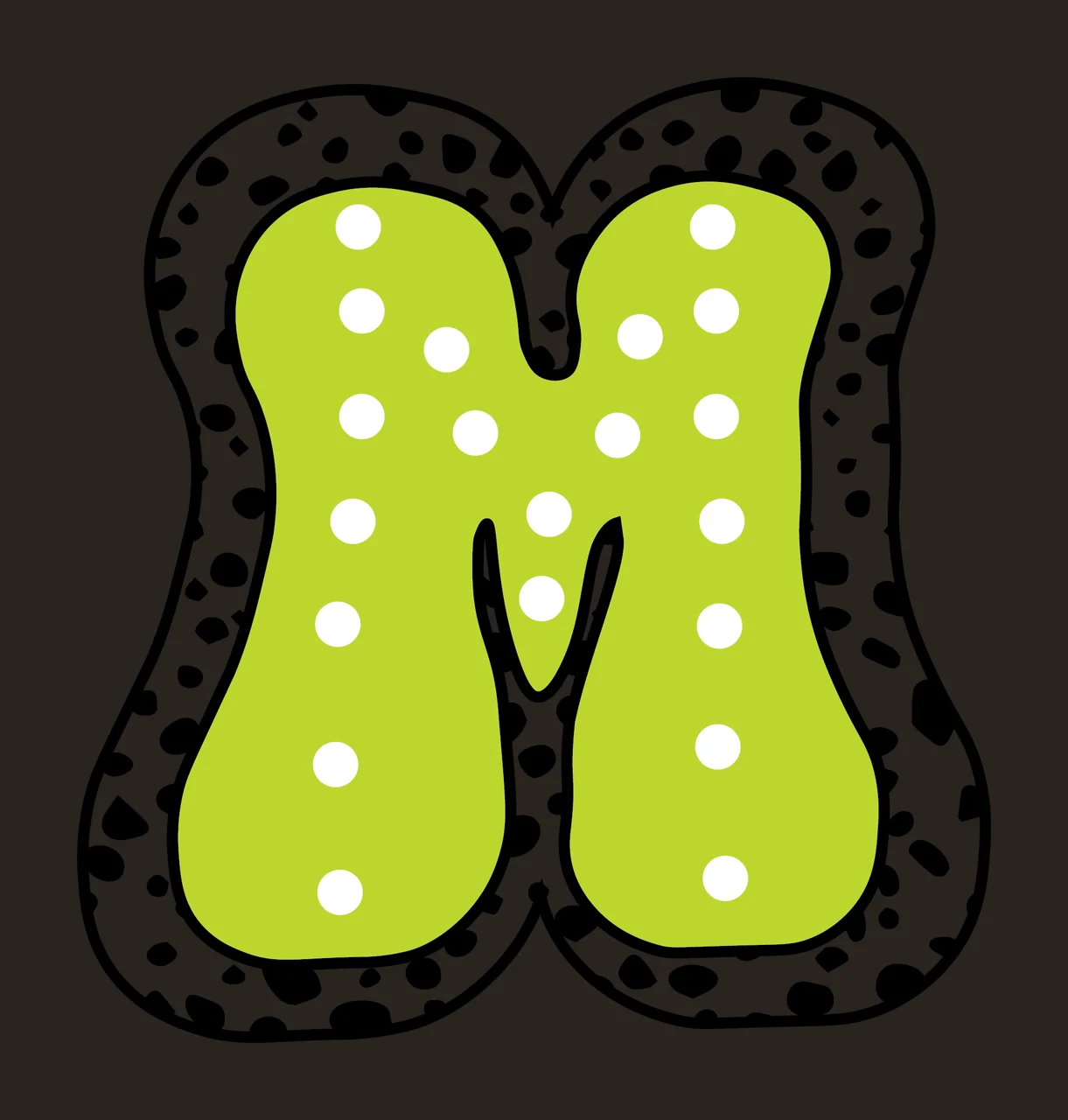 Dalmatian Dots Font Race Doodle Character 05 racing checkered flag contrast preview thumbnail