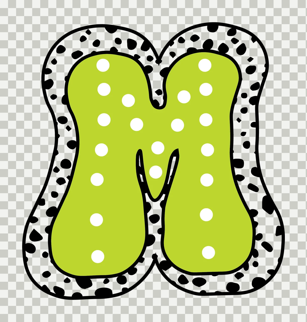 Dalmatian Dots Font Race Doodle Character 05 racing checkered flag transparency and detail preview thumbnail