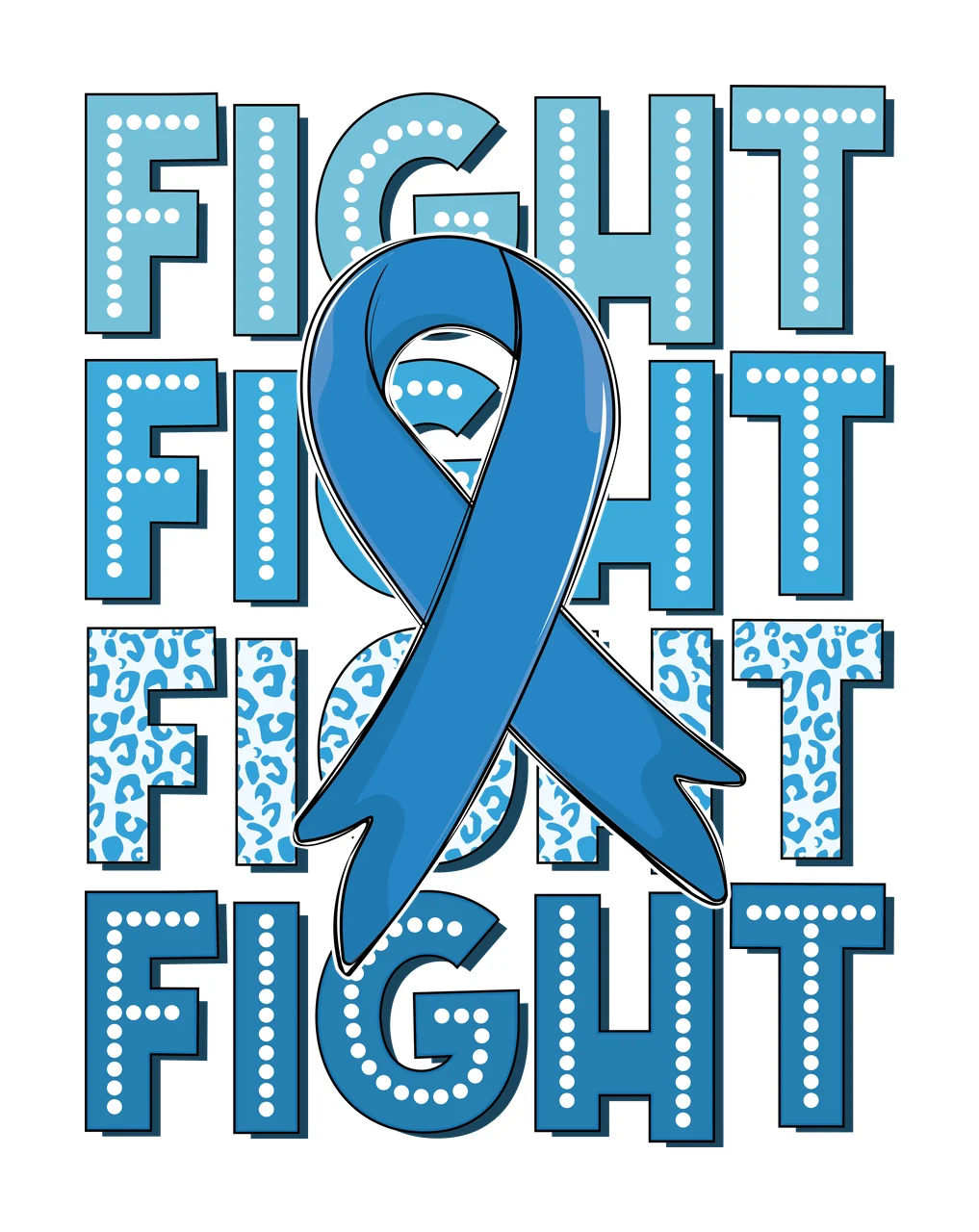 Awareness Fight Fight Fight Fight Ribbon Graphic illustration