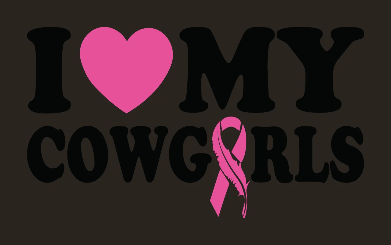 I Heart I My Cowgirls Love Text ribbon typography black cowgirl contrast preview thumbnail