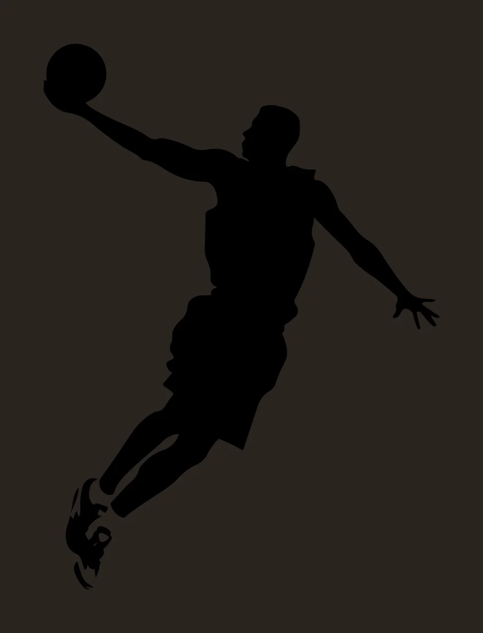 Player Basketball Jumping Black Silhouette ball white sports contrast preview thumbnail