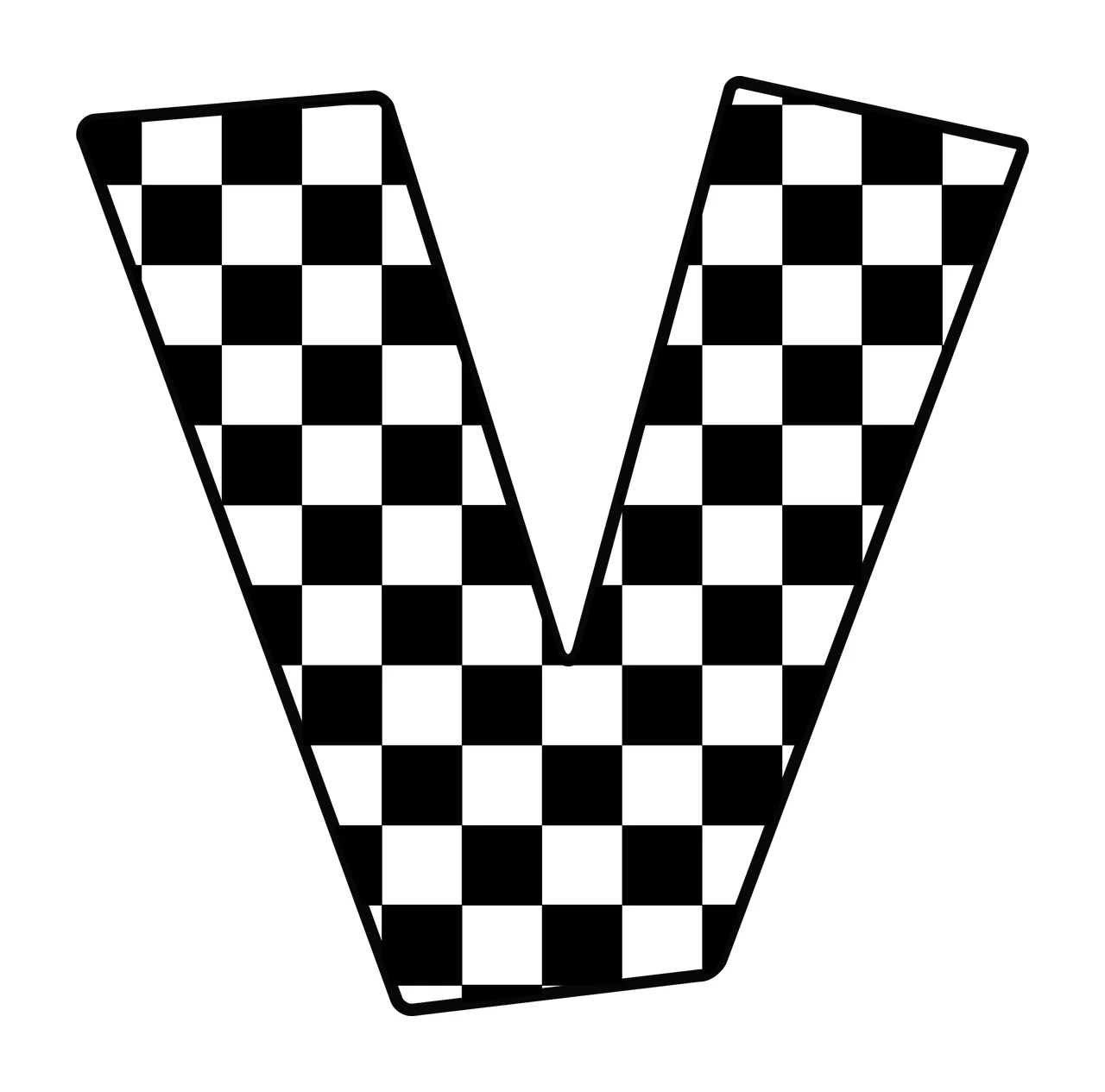 Can Glass Wrap Letter V Patterning With Checkered