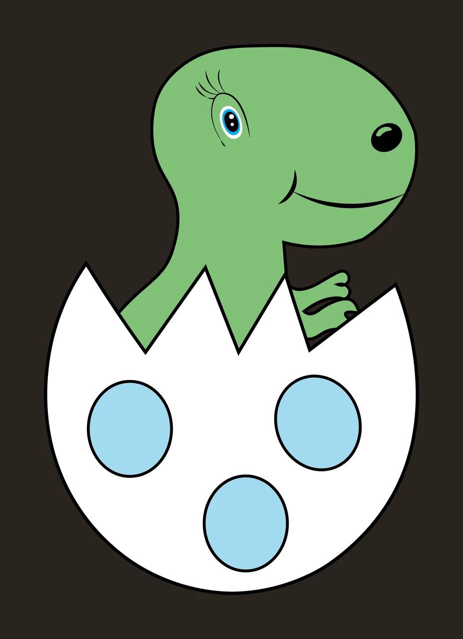 Dinosaur Black Silhouette Of An Illustrated hatching eye smile contrast preview thumbnail