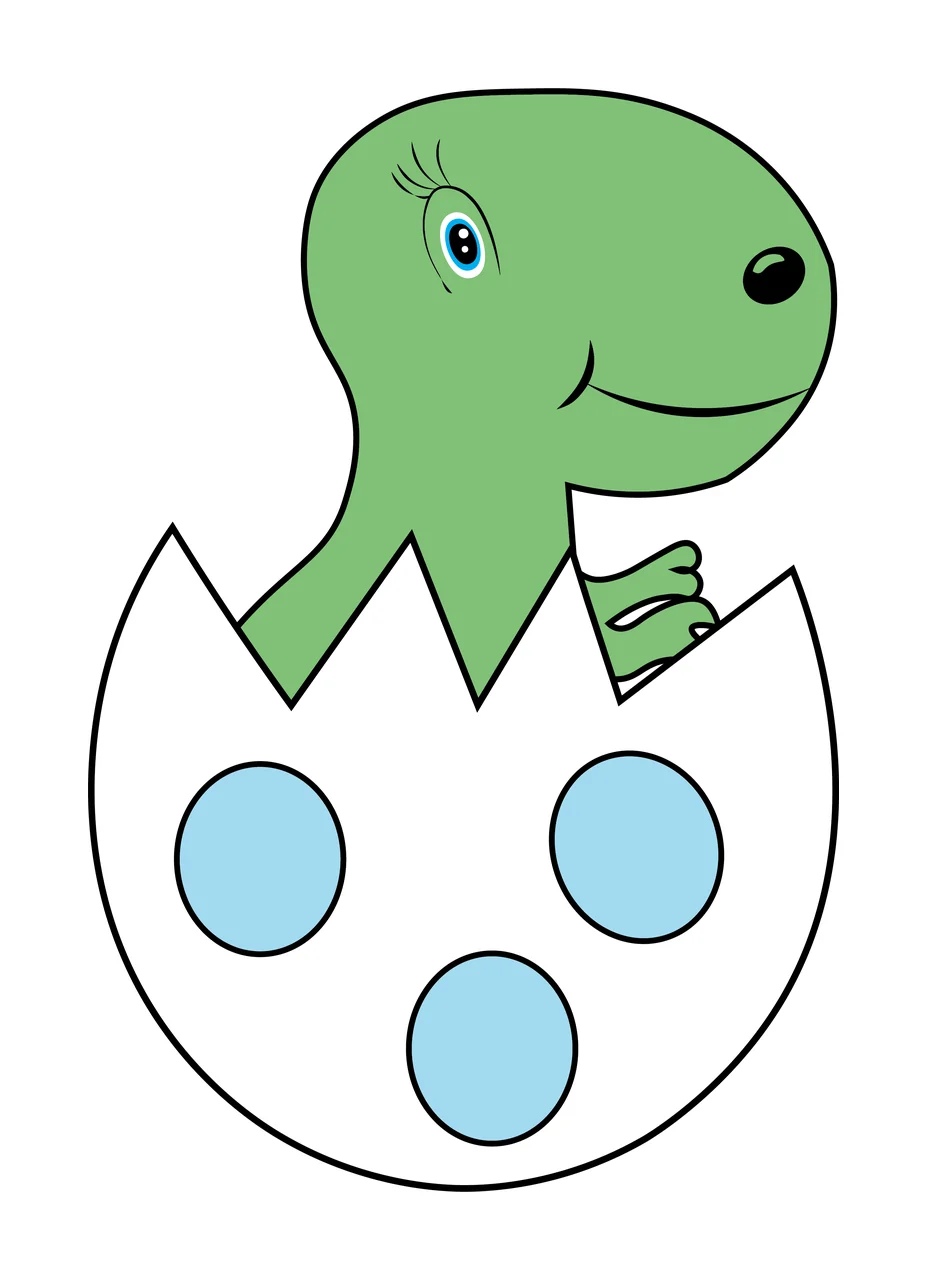 Dinosaur Black Silhouette Of An Illustrated hatching eye smile