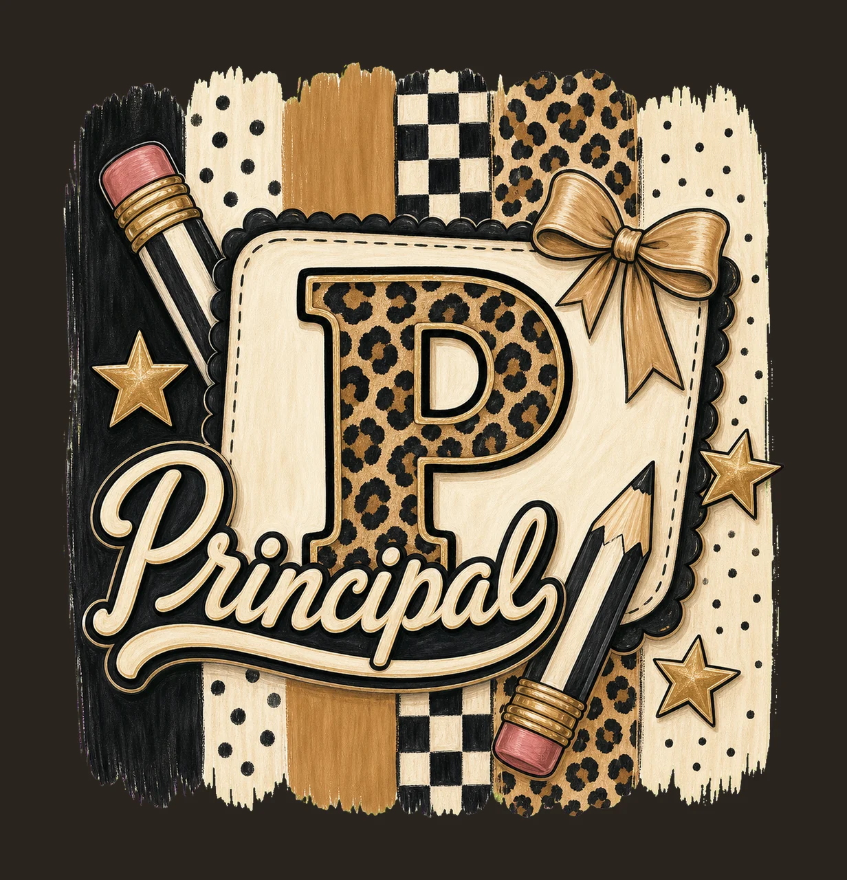 Preppy Teacher Monogram Cute Coquette School Variation A contrast preview thumbnail