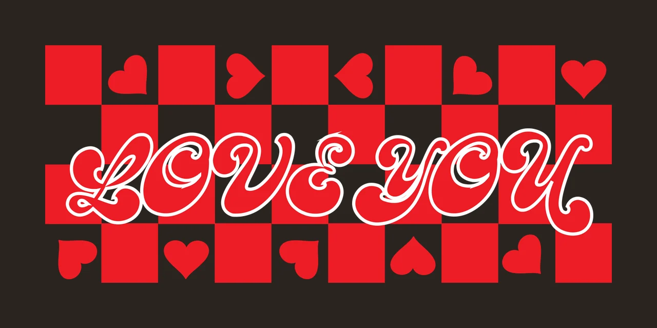 Can Glass Wrap Love You Checkerboard Heart Pattern hearts retro contrast preview thumbnail