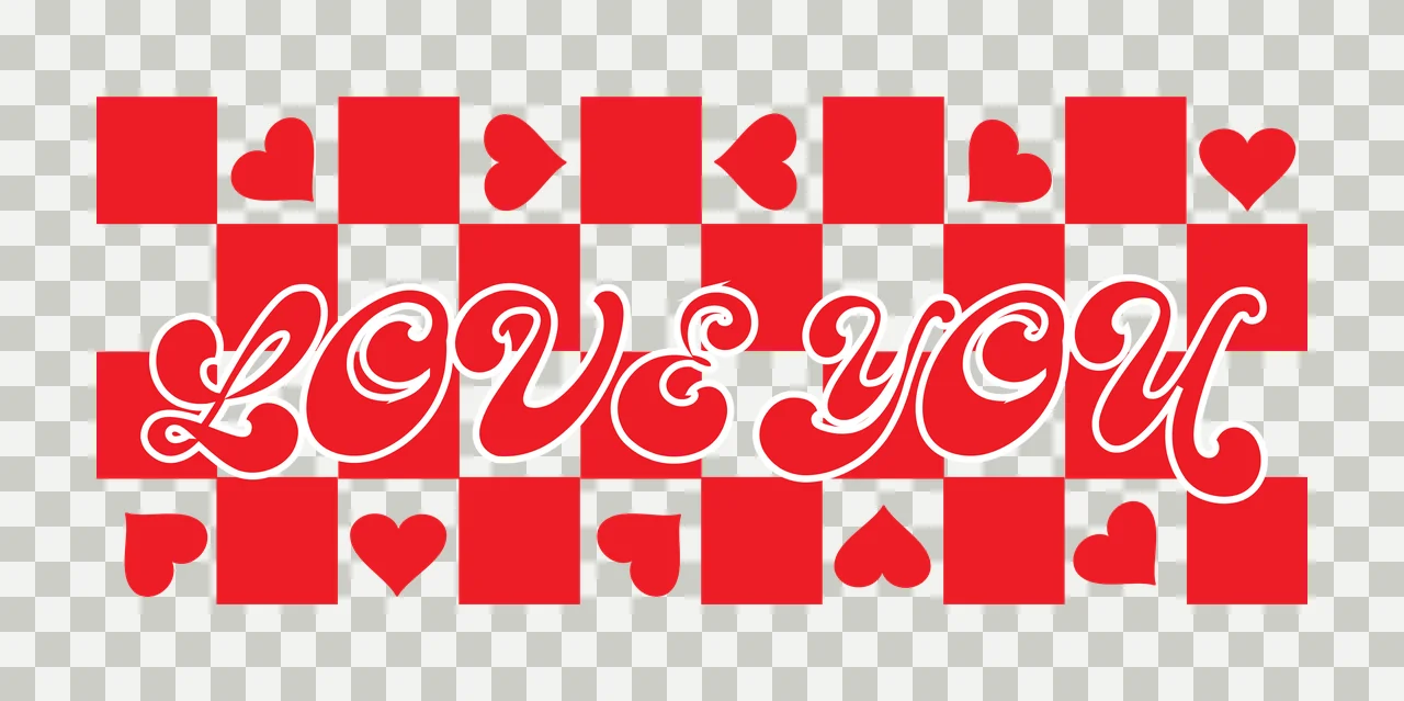Can Glass Wrap Love You Checkerboard Heart Pattern hearts retro transparency and detail preview thumbnail
