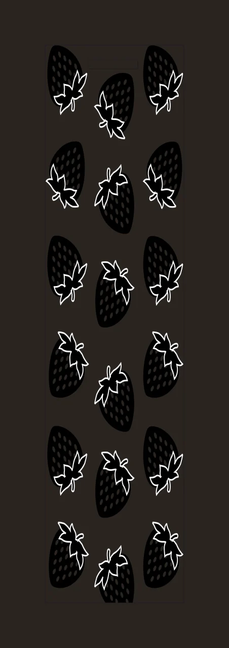 Black Strawberry Fruit Icons Pattern arranged seed dots minimalist contrast preview thumbnail