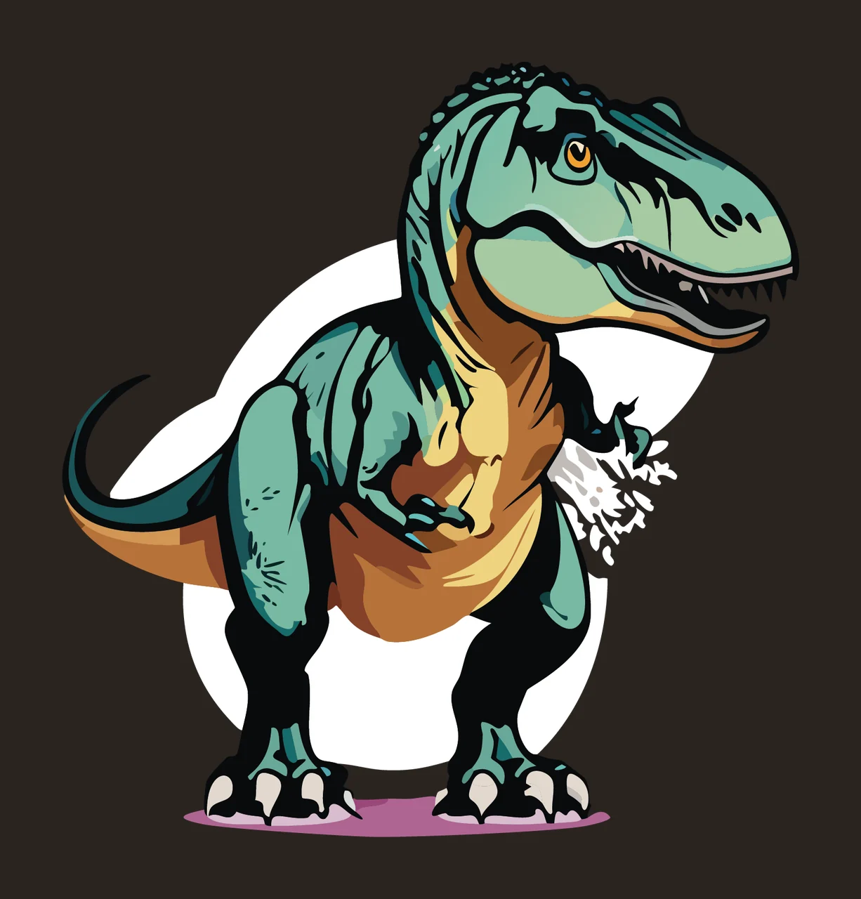 Dinosaur Skeleton Silhouette Side Profile standing graphic contrast preview thumbnail