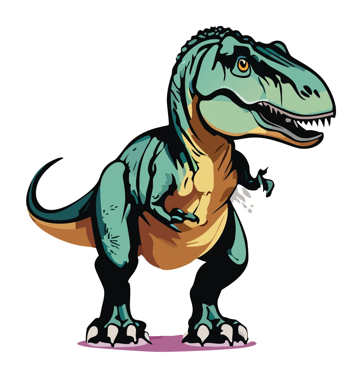 Dinosaur Skeleton Silhouette Side Profile standing graphic