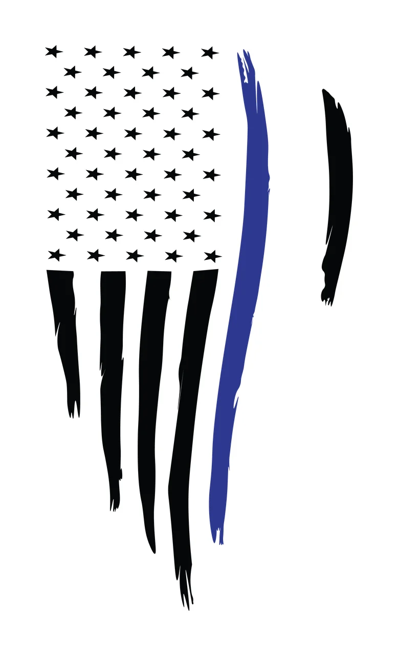 Flag Vertical Graphic With Long Brush Stroke Stripes stars