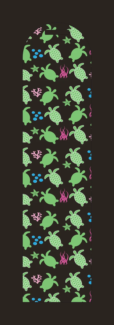 Black And White Turtle Pattern Design repeating starfish seaweed contrast preview thumbnail