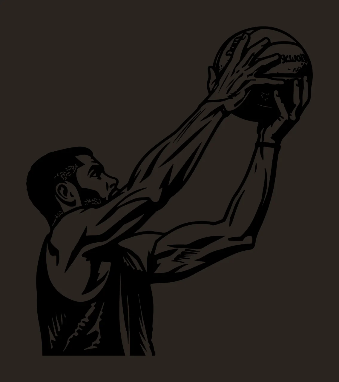 Player Basketball Holding Ball Up silhouette black white plain contrast preview thumbnail