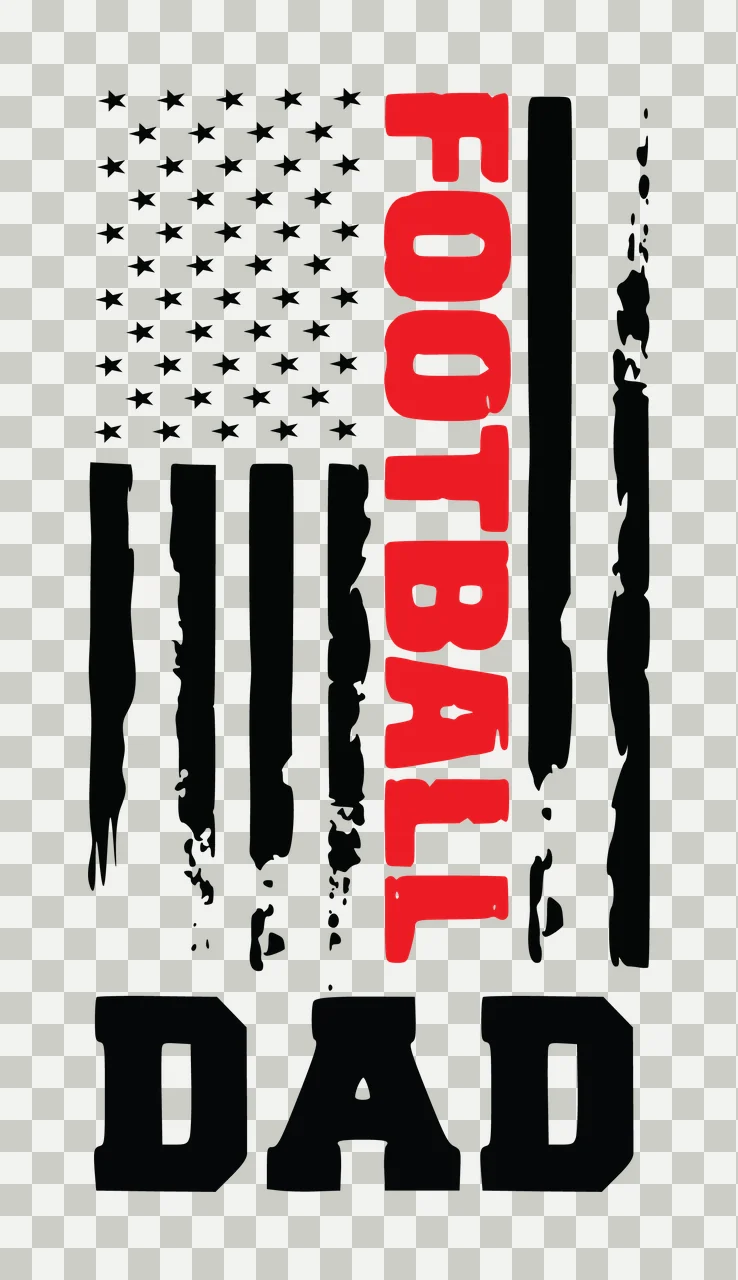 Football Dad American Flag Design stars stripes distressed graphic transparency and detail preview thumbnail