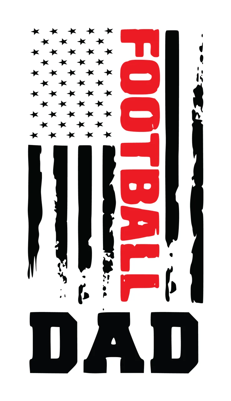 Football Dad American Flag Design stars stripes distressed graphic
