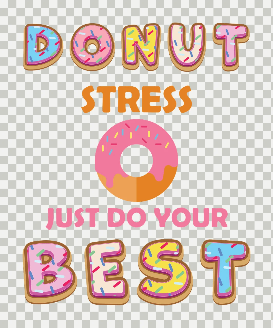 Donut Motivational Poster Text dots black white typography transparency and detail preview thumbnail