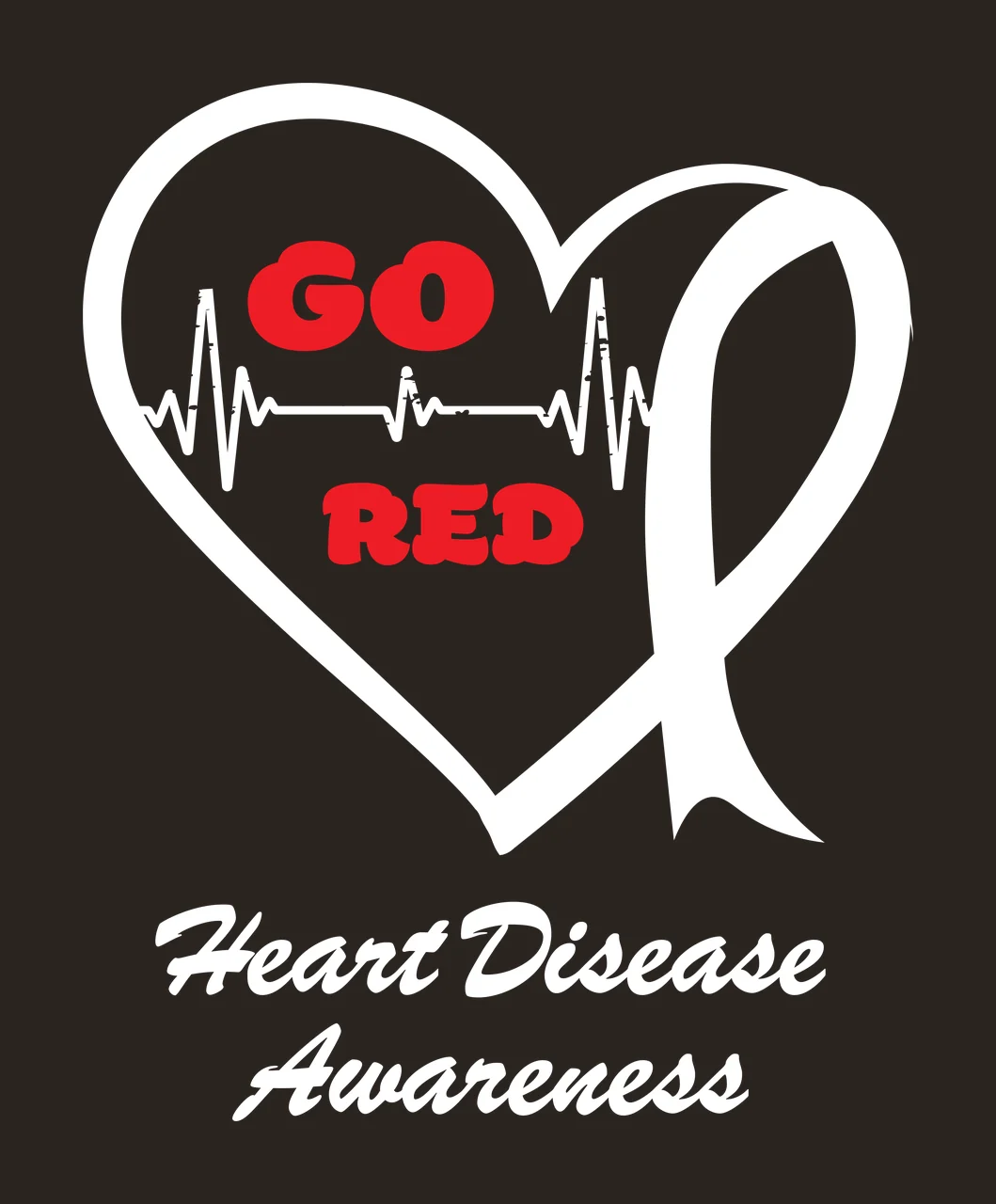 GO RED Typography Design with red text and white background contrast preview thumbnail