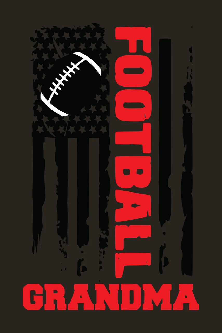 Football Grandma American Flag Graphic and text Vertical Distressed contrast preview thumbnail