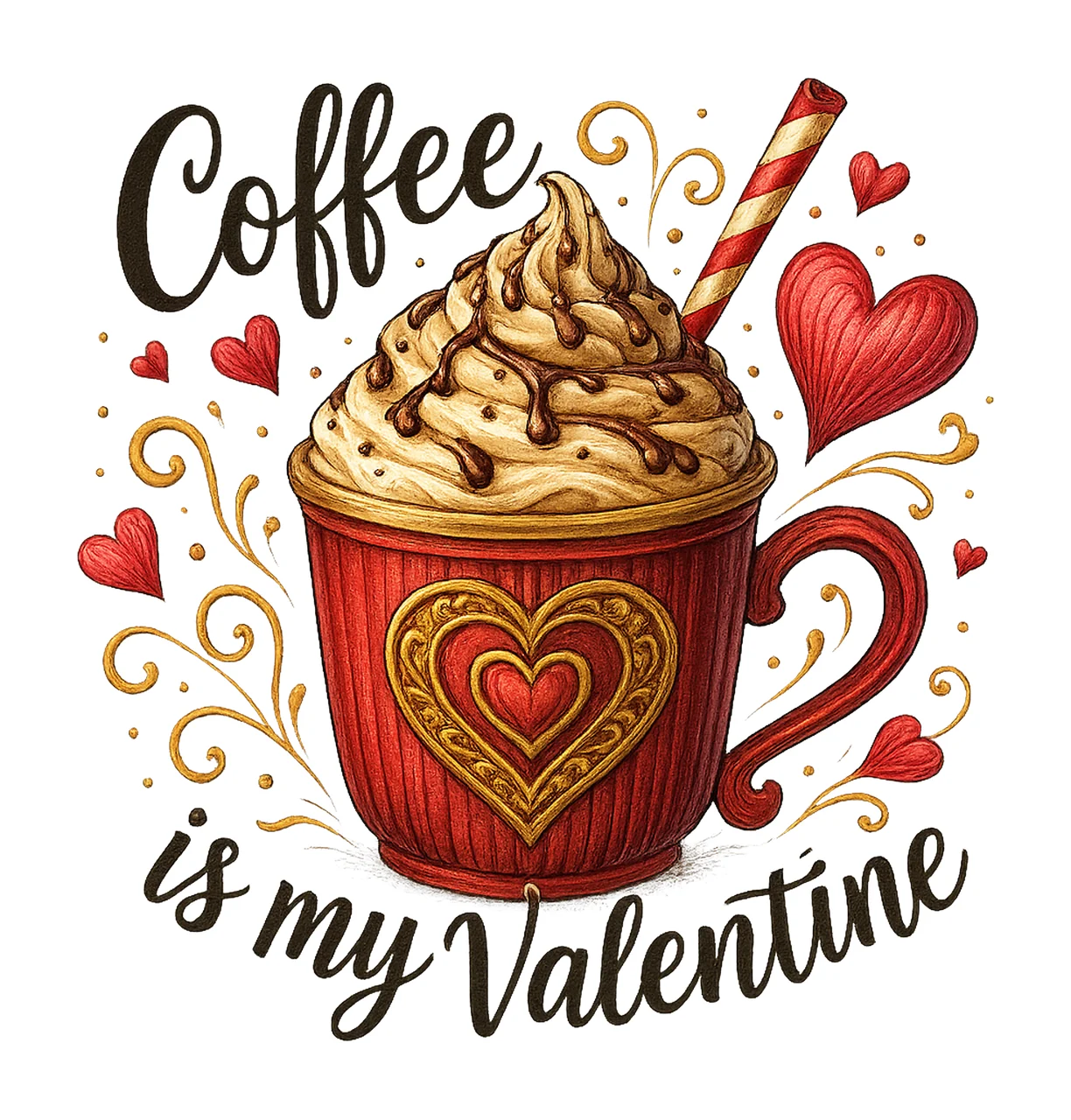 Valentines Valentine Day Sublimation Trendy Coffee Valentine