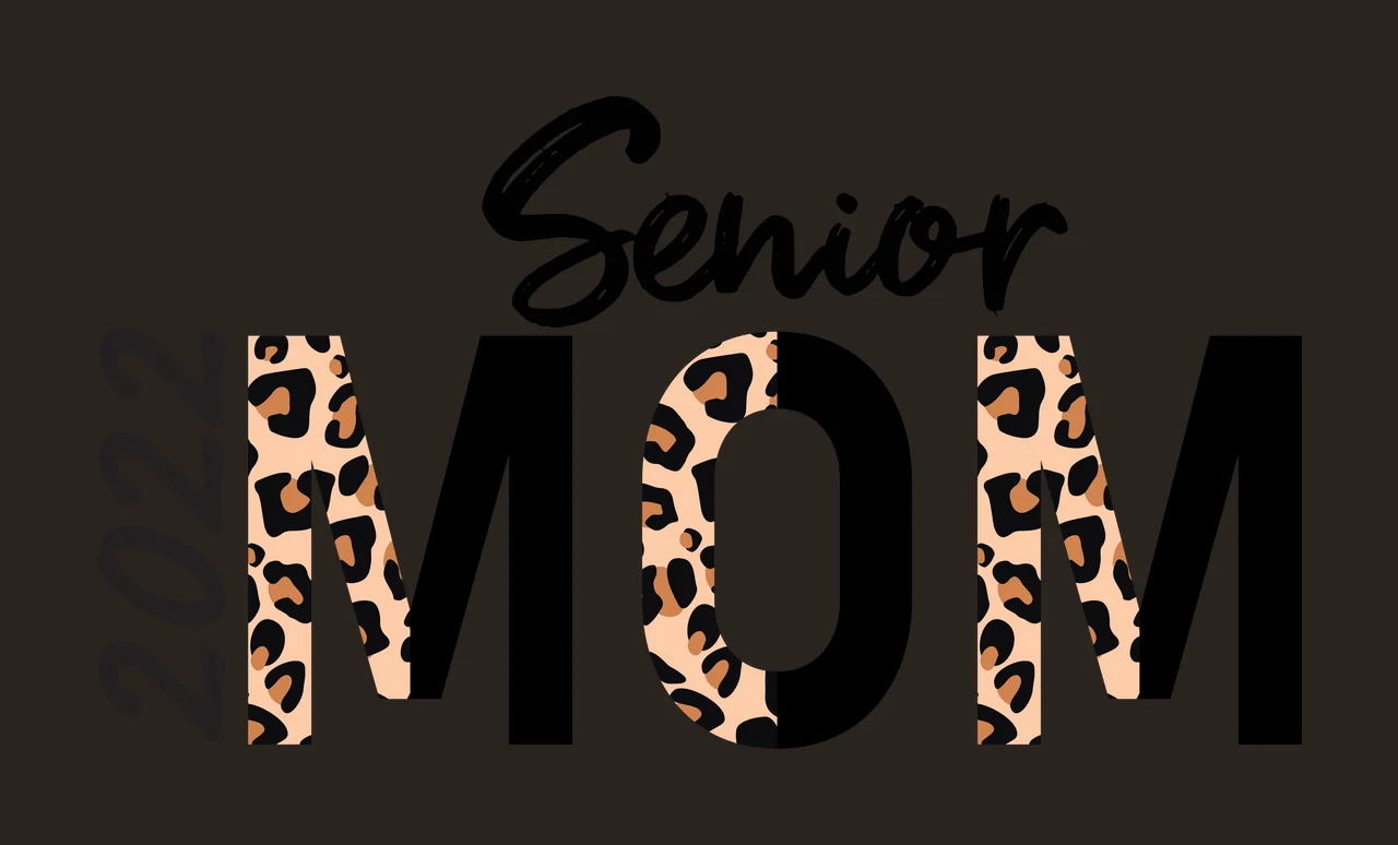 2022 Senior MOM Typography Design with leopard print pattern in black, tan and brown contrast preview thumbnail