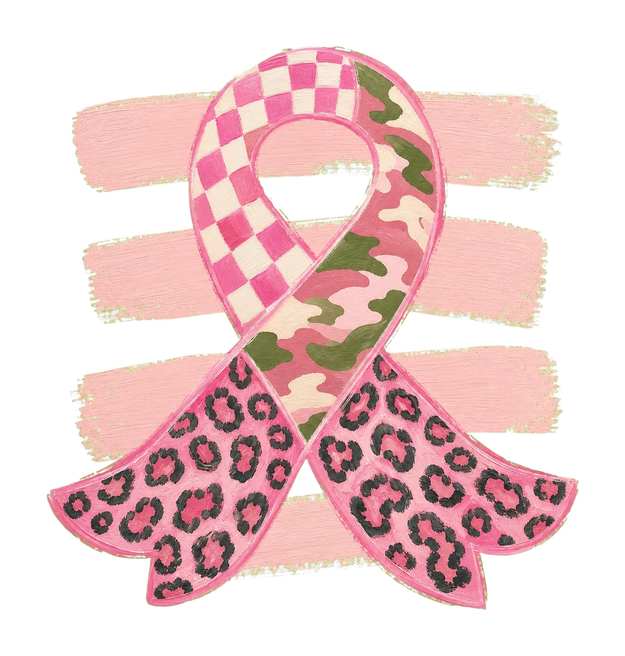 Triple Pattern Pink Awareness Ribbon bundle 01