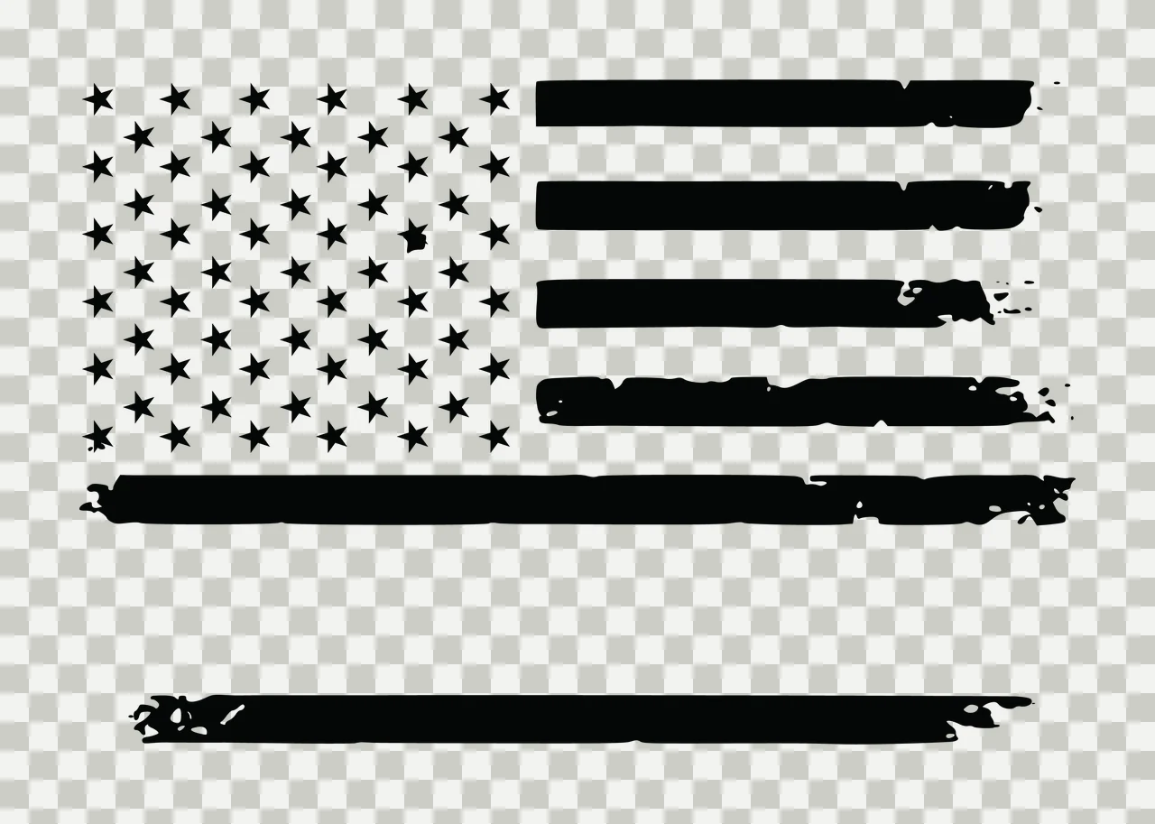 Flag Horizontal Graphic With Stars And Two Distressed stripes transparency and detail preview thumbnail