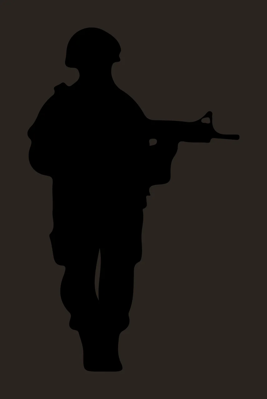 Black Silhouette Of A Person Standing headgear garment object contrast preview thumbnail
