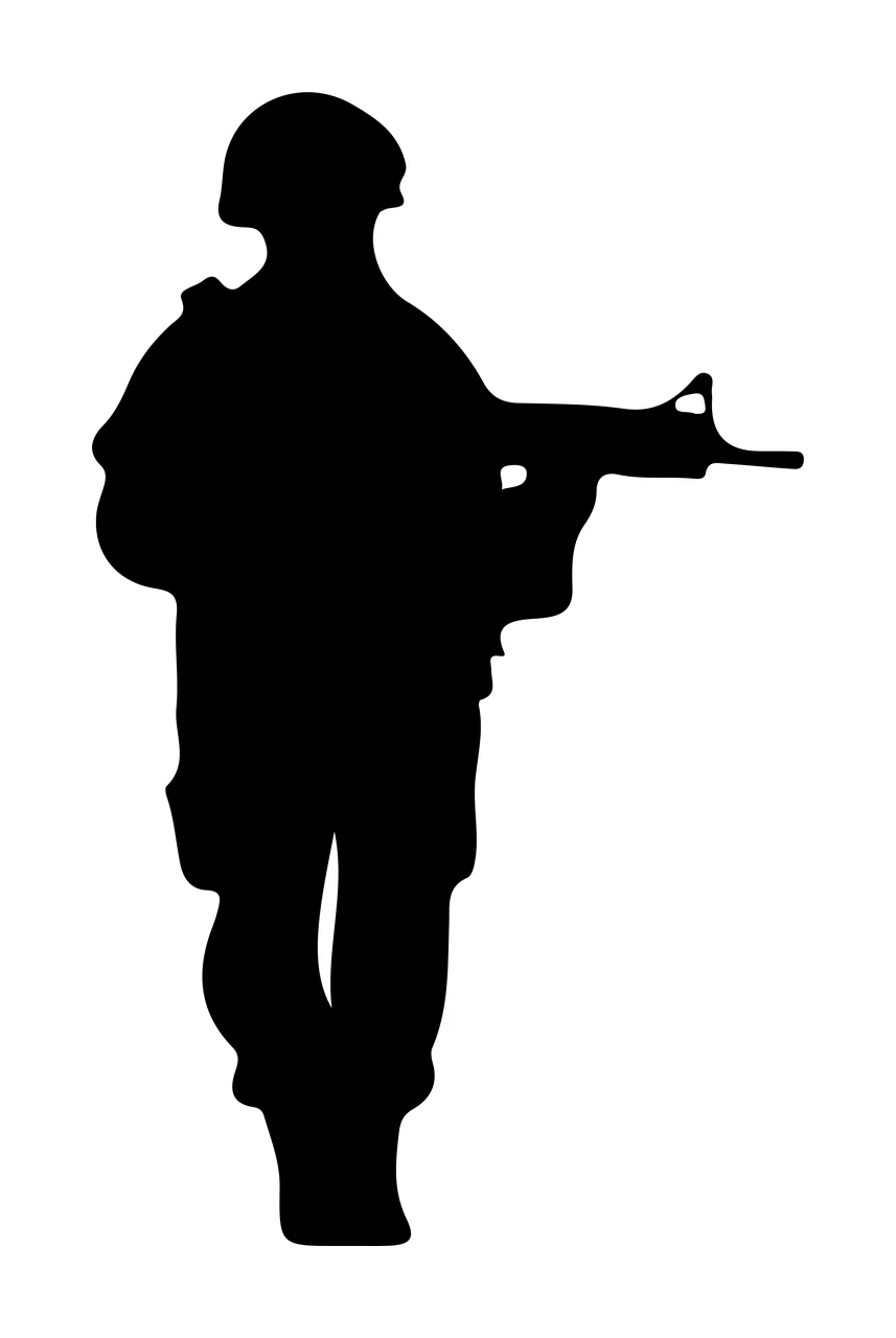 Black Silhouette Of A Person Standing headgear garment object