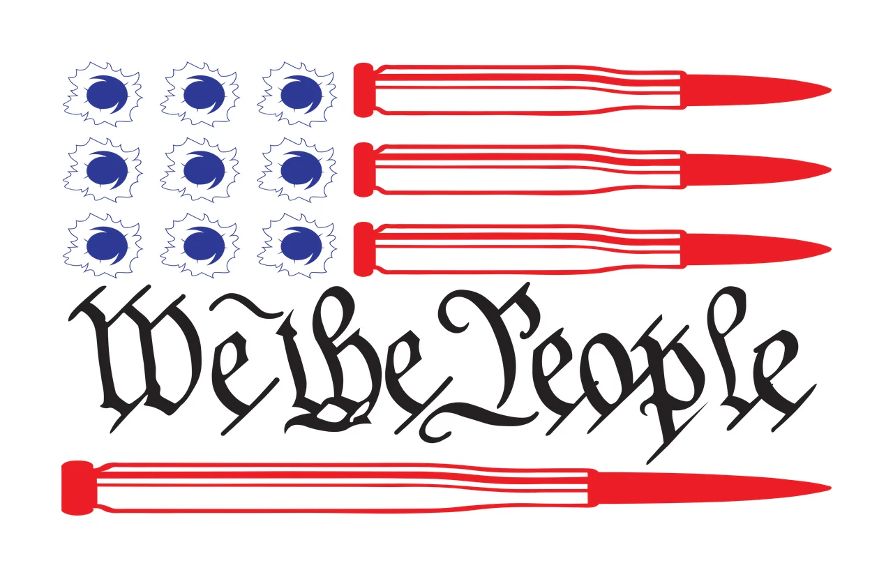 We The People Text With Bullets bullet holes monochrome black